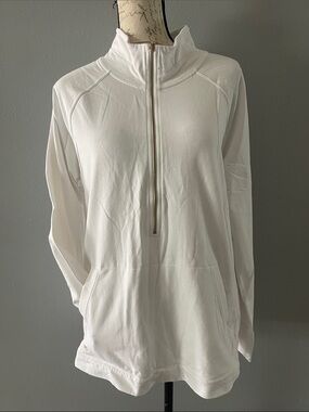 Lilly Pulitzer White Half-Zip Pullover Sweater